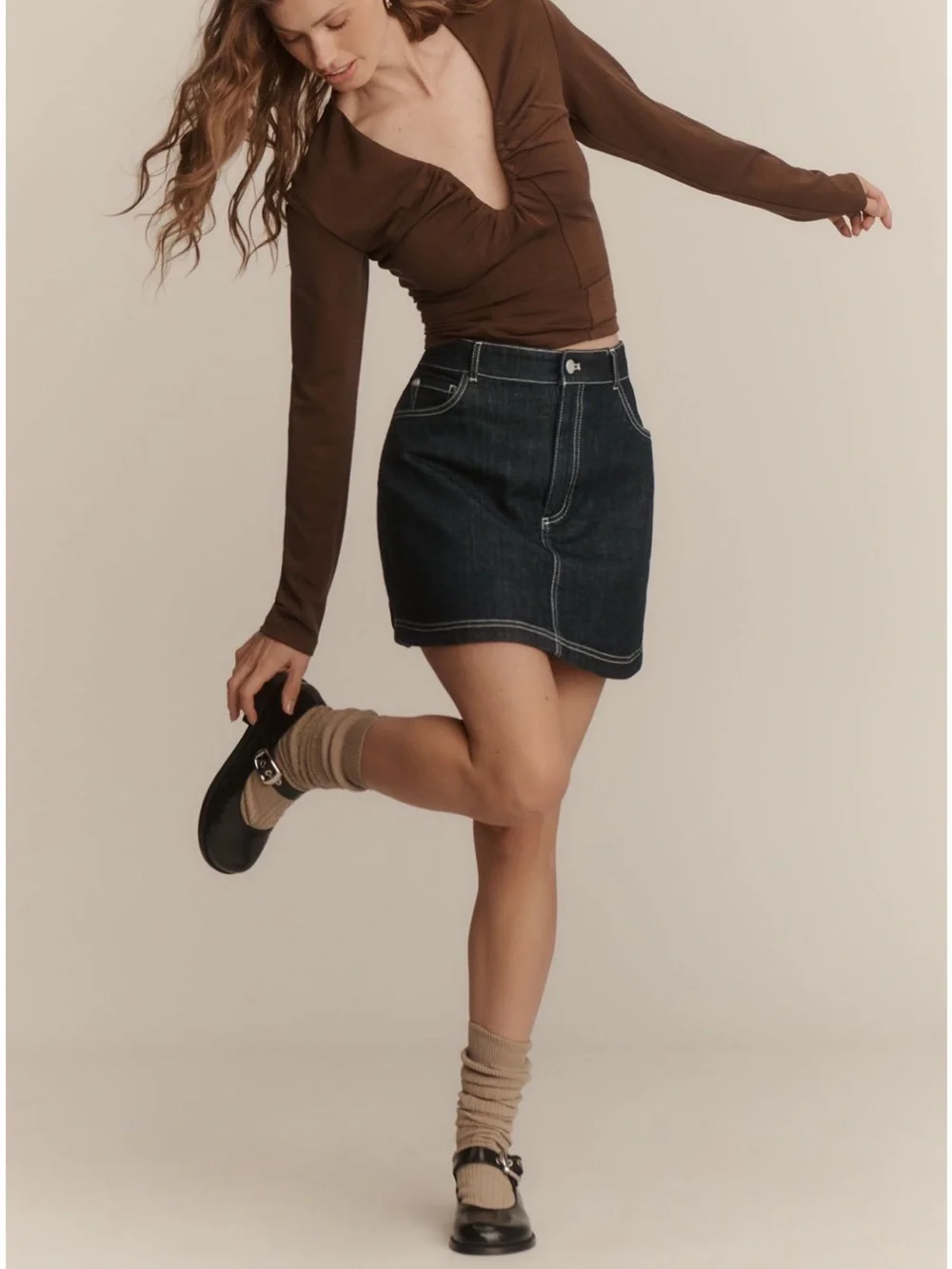 NWT Anthropologie Pilcro Denim Mini Bow Skirt
